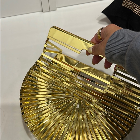 Cult Gaia Chic Gold Metallic Clutch - Picture 2 of 3